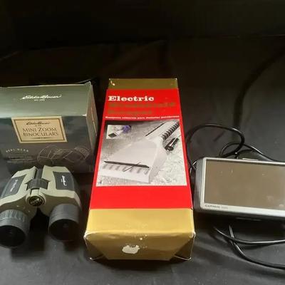 Garmin Nuvi, Eddie Bauer Binoculars, Electric Windshield Scraper