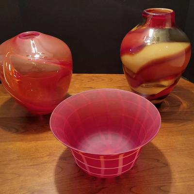 2 Evolution By Waterford Vases & Glass Bowl