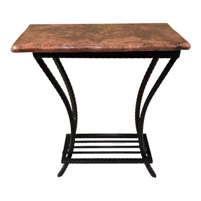 Wrought Iron Console Table With Granite Top