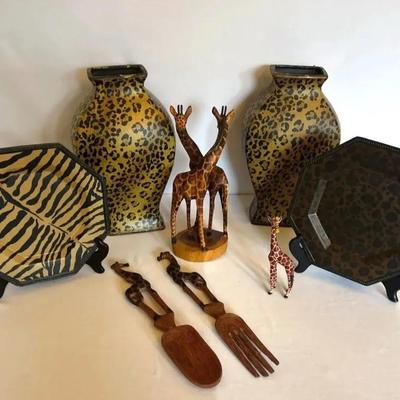 Out Of Africa - Raymond Waites Plates, Vintage Hand-carved Salad Set, Vases And More