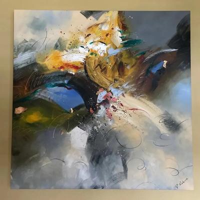 “Let’s Party” Modern Abstract Canvas Painting Signed