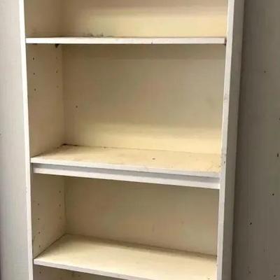 7 Foot Adjustable Shelves Wooden Bookshelf - Lot 2