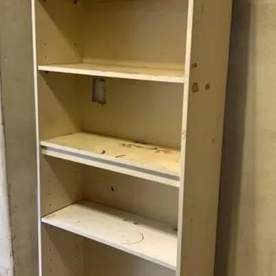 7 Foot Adjustable Shelves Wooden Bookshelf - Lot 1