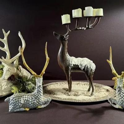 Deer Decor - Gold, White And Pewter 