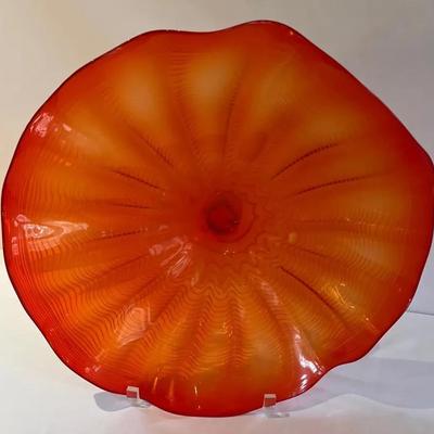 Murano-Style Hand-Blown Art Glass Wall Plate