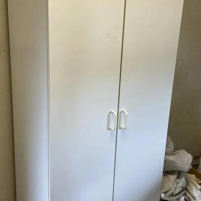White Two-Door Storage Cabinet - Lot 2