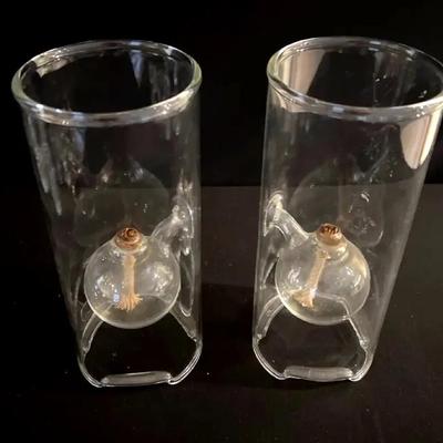 Wolfard Glassblowing Co. 9” Hand Blown Glass Oil Lamp