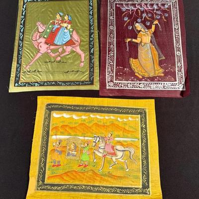 Miniature Ragamala Paintings On Silk Cloth (3)