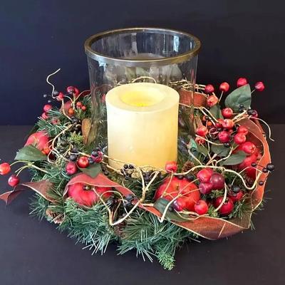 Wreath And Candle Centerpiece 