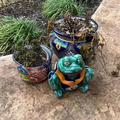 Mexican Talavera Ceramic Plant Pots - Lot 2