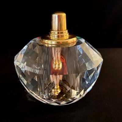 Clear Faceted Crystal Or Glass Catalytic Oil Lamp