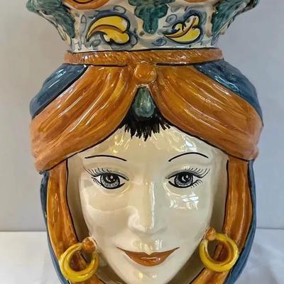 Moor’s Head Sicilian Ceramic Vase