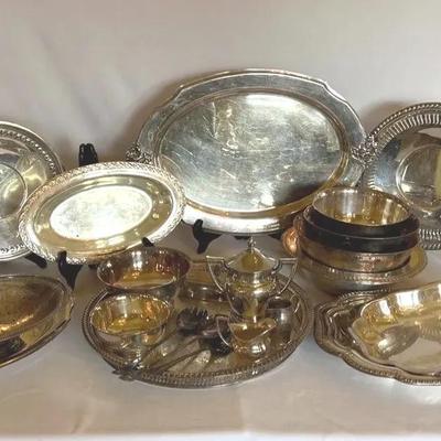 Large Collection Of Silver Plated Service 