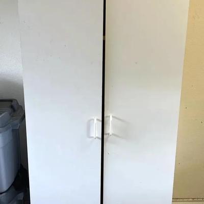 White Two-Door Storage Cabinet - Lot 1