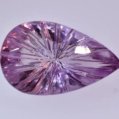 21.0 Carat Natural Unheated Carved Pear Amethyst