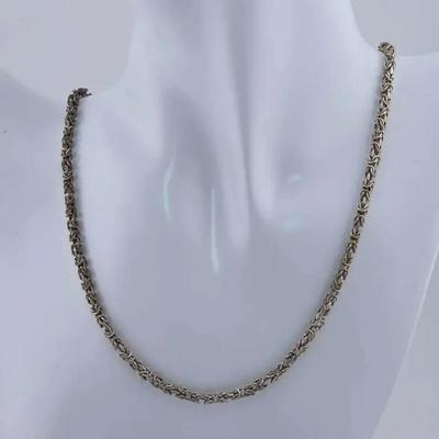 Italian Byzantine Sterling Silver Necklace 
