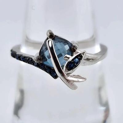 Blue Topaz Sterling Silver Ring 