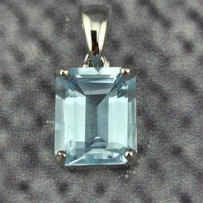 4.2ct Sky Blue Topaz Sterling Silver Pendant 