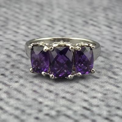 2ctw Amethyst Sterling Silver Butterfly Ring