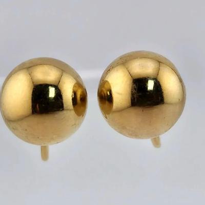12k 1/20 Gold Filled Ball Screw Back Earrings 
