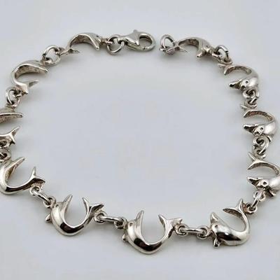 Sterling Silver Dolphin Bracelet