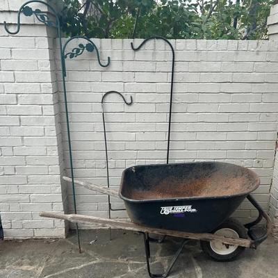 BP314 True Temper Wheelbarrow And Hanging Planters 