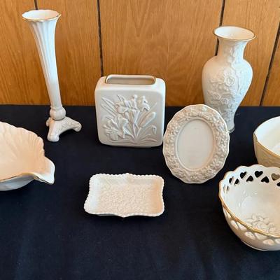 Collection of 9 Lenox Ivory Porcelain w/ Gold Porcelain 