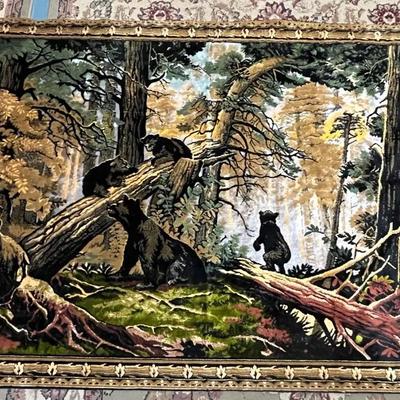 Vintage Rug “Mama Bear and Cubs" 