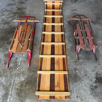 Vintage Wooden Snow Sleds