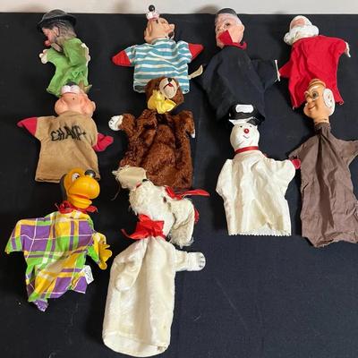 Vintage Handmade Hand Puppets Lot Of 10 