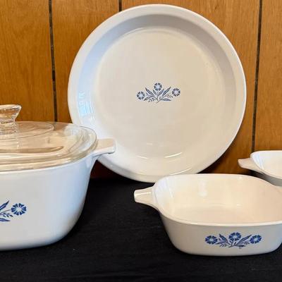 Vintage Corning Ware Blue Cornflower Pieces (5)