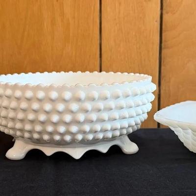 4-Pc Collection of Vintage Milky Glass Items