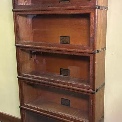 Antique Globe Wernicke Oak Barrister Bookcase