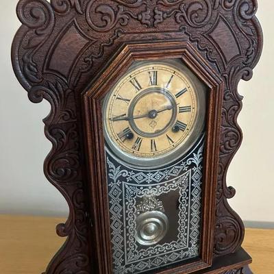 Antique Ansonia Gingerbread Mantel Clock
