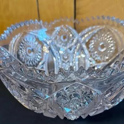Antique Early American Pattern Glass Centerpiece Bowl