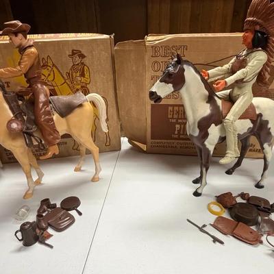 Vintage Marx "Best Of The West" Action Figures, Johnny West & Geronimo