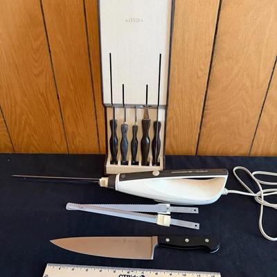 Vintage Cutco Knife Set, 2 J.A.Henkels Knives, Hamilton Beach Electric Knife