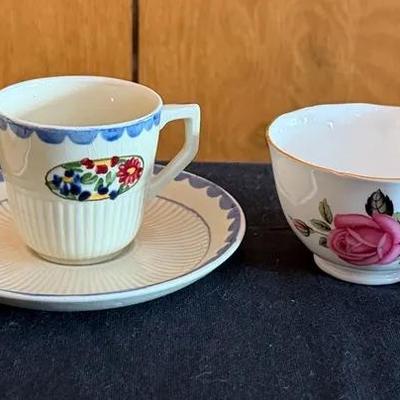 Royal Adderlay Fine Bone China Creamer/Sugar Bowl, Avignon Femitasse Cup & Saucer Set by Ridgway 