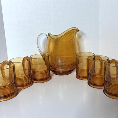 Mid Century Discontinued Cambridge Amber Tally Ho Collection.jpg