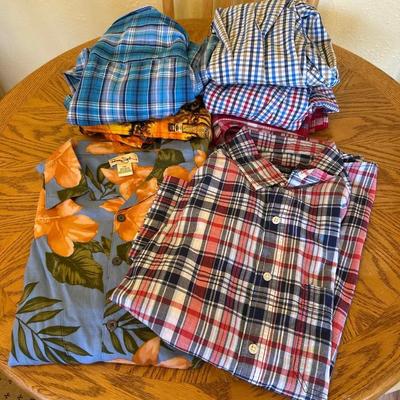 7 Short Sleeve Button Up - 2 NEW WITH TAG - Size M L - Faded Glory, Arizona Jeans, George