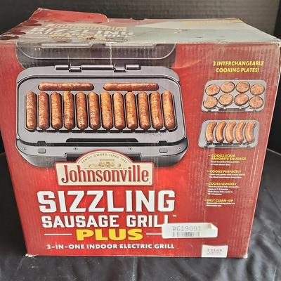 NEW Johnsonville Sizzling Sausage Grill PLUS - 3-in-1 Indoor Electric Grill, Unopened 