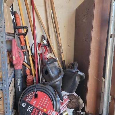 Mystery Garden - NEW 75 Ft Premium Hose, Homelite Blower, Garden Box, Watering Cans, Hand Tools  