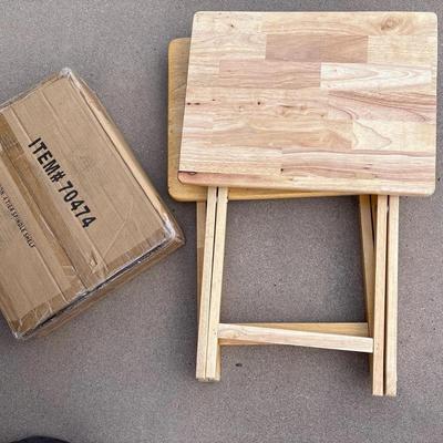 Household Essentials - 2 TV Trays + NEW 4-Tier Spindle Shelf