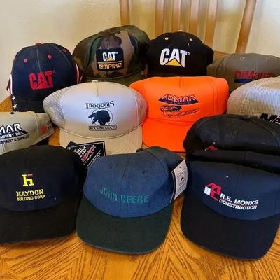 14 Construction Related Hats - John Deere, Cat Empire, Admar, Haydon 