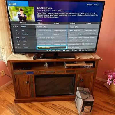 Entertain - Samsung 54” Smart TV Television Panasonic VHS/DVD Player, Sony 5 Disc Changer & Speakers