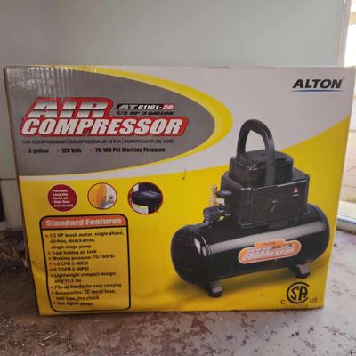 NEW Alton Air Compressor, 1/3 HP, 3 Gallon, 120 Volt, Black