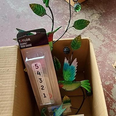 Hummingbird Decor - 2 New Boxes Magnets, New Rain Gauge, Heavy Hummingbird Metal Wall Chime 