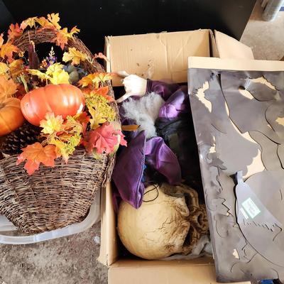 Autumn Halloween Mystery - Large Basket Decor, Large Heavy Skull, Witch, Fridge Magnets