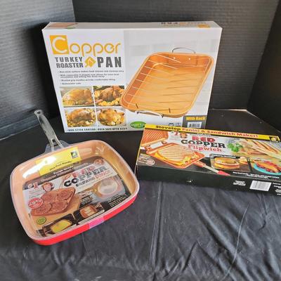 NEW Copper Kitchen, Red Copper Flipwich, Red Copper Square Dance, Copper Turkey Roaster Pan