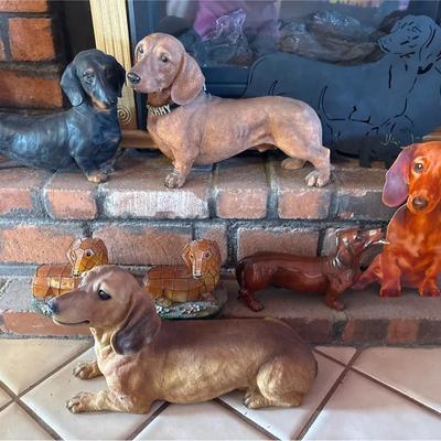Dachshund Dog Pet Decor - 6 Figurines + 2 Wall Hangings